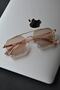 Unisex Square Honey Color Frame Honey Glass Two Point Sunglasses - 3