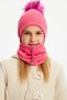 Baby Girl Child Fur Pompom Hat Beanie Neck Collar Set Comfortable 100% Cotton Camisole - 3