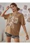Toprak Oversize T-shirt Beauty Ferent Printed - 4
