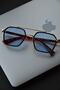 Small Square Small Square Retro Vintage Unisex New Design Blue Glass Sunglasses - 7