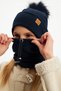 Baby Girl Child Fur Pompom Hat Beanie Neck Collar Set Comfortable 100% Cotton Camisole - 3