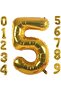 5 Year Old Number Foil Balloon Gold Color 76 Cm 16 Inch -dog Day -party-celebration - 2