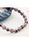 Certified Anxiety Relief Natural Stone Bracelet Amethyst Hematite 6mm B0014 - 7