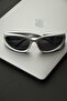 Lookup Rectangle-square Silver Framed Black Vintage-retro Women's Sunglasses - 3