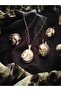 Cat's Eye Copper, Antiallergic Necklace Earring Ring Jewelry Set - 2
