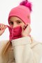 Baby Girl Child Fur Pompom Hat Beanie Neck Collar Set Comfortable 100% Cotton Camisole - 2