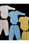 Long Sleeved Gloves, Double Breasted Bodysuit with Snaps and Booties Bottom (3 Sets Cream-blue-yellow) - 5