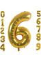 6 Year Old Number Foil Balloon Gold Color 76 Cm 16 Inch -dog Day -party-celebration