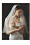 Veil,bridal Hair Accessory,long Bridal Veil,white Double Layer Veil,crystal Tulle,veil Double Layer - 2