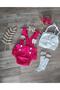 Pink Salopet and Crop Buckle Set for Baby Girl - Tooth Wheat and Socks Set - 5