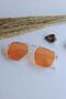 Unisex Matte Orange Transparent Minimal Vintage Retro Bone Sunglasses - 3
