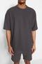 Limited Edition Basic Smoked Oversize/Wide Cut Textured Anti-Crease Ottoman T-Shirt Tmnss23Ts00081 - 3