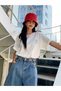 Women's White Emprace Printed Oversize T-shirt - 2