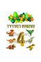 4 Year Old Birthday Party Set with Safari Dinosaur (Safari Banner - 6-Piece Dinosaur Foil Balloon - 1 Figure)