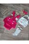 Pink Salopet and Crop Buckle Set for Baby Girl - Tooth Wheat and Socks Set - 4