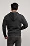 Silver Zippered Cotton Hooded Sweatshirt Unisex - 2