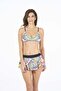 Women's Skirt Bottom Slip Patterned Three Piece Bikini