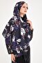 Hydrangea Shawl Black Purple - 3
