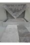 5 Piece Gray Velvet French Laced Prayer Rug Set