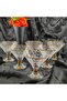 Set of 6 Hand Decorated Lace Embroidered Glass Sugar Bowl, Turkish Delight Bowl, Chocolate Bowl, Ice Cream Bowl, Cup