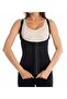 Latex Steel Underwire Clasp Body Shaping Corset Black - 4