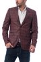 Men's Burgundy Checkered Jacket 1010001C2610