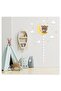 Baby Teddy Bear Sitting on the Moon Clouds and Stars Children's Room Height and Development Meter Wall Sticker - 3