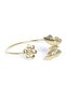Women's Gold Color Plated Round Butterfly & Flower Bracelet - 2