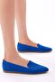 Women's Sax Comfortable Fit Flat Knitted Ballerinas - 3
