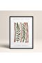 Abstract Colorful Patterns Flower Modern Art Painting with Black Laminated Frame