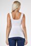 White U-Neck Basic Knitted Blouse - 2