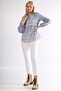 Blue Halter Neck Balloon Sleeve Embroidered Woven Blouse - 6