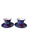 Tile Embossed Patterned Double Turkish Coffee Set - 2