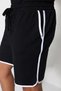 Black Regular Fit Crew Neck Sleeve Striped Pajamas Set with Shorts TMNSS23PT00001 - 7