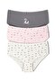 3-Piece Cotton Patterned High Waist Plus Size Panties