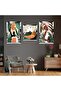 Abstract Pattern Silver Plexi Edge Triple Mdf Table Set and Clock Set - 2