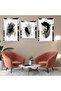 Abstract Pattern Silver Plexi Edge Triple Mdf Table Set and Clock Set