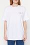 Beyaz %100 Pamuk Ön ve Arka Baskılı Boyfriend Fit Bisiklet Yaka Örme T-Shirt TWOSS23TS00057 - 10