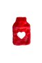 Hot Water Bag Plush Heart, pink Thermofor 26x17x2cm 1 Liter - 2