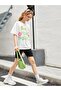 Kids Green Written Challenge Printed Oversize White Girl's T-shirt - 5
