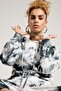 Tie Dye Washed Gray Crop Sweatshirt - 6