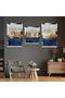Abstract Pattern Silver Plexi Edge Triple Mdf Table Set and Clock Set - 2