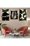 Abstract Pattern Gold Plexi Edge Triple Mdf Table Set and Clock Set