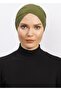 Women's Cross Bonnet Hijab Ready Non-Slip Turban Hijab Practical Non-Slip Elastane Bonnet - Khaki