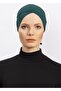 Women's Cross Bonnet Hijab Ready Non-Slip Turban Hijab Practical Non-Slip Elastane Bonnet - Emerald