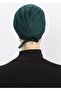 Women's Cross Bonnet Hijab Ready Non-Slip Turban Hijab Practical Non-Slip Elastane Bonnet - Emerald - 3