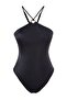 Siyah Halter Yaka Aksesuarlı Normal Paça Mayo TBESS23MA00202 - 8