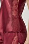 Satin Lace Shorts & Combi Set 438 Claret Red - 2