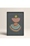 Abstract Colorful Patterns Flower Modern Art Painting with Black Laminated Frame