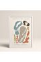 Abstract Colorful Patterns Flower Modern Art Painting with White Laminated Frame